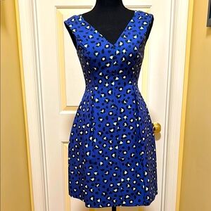 Kate Spade Blue V-Neck Cocktail Mini Dress